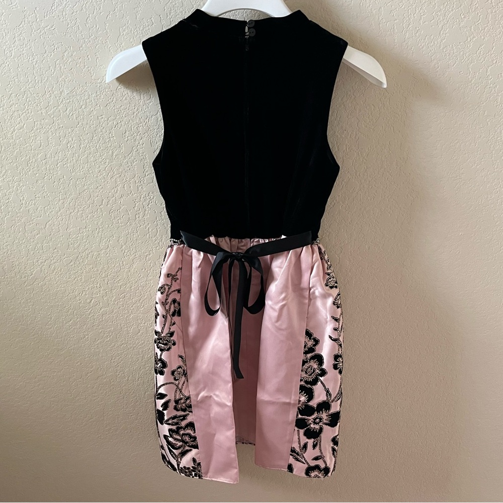 Rare Editions Girls Party Dress | Size 14 | Velvet & Satin | Rose Gold Glitter - Picture 12 of 17